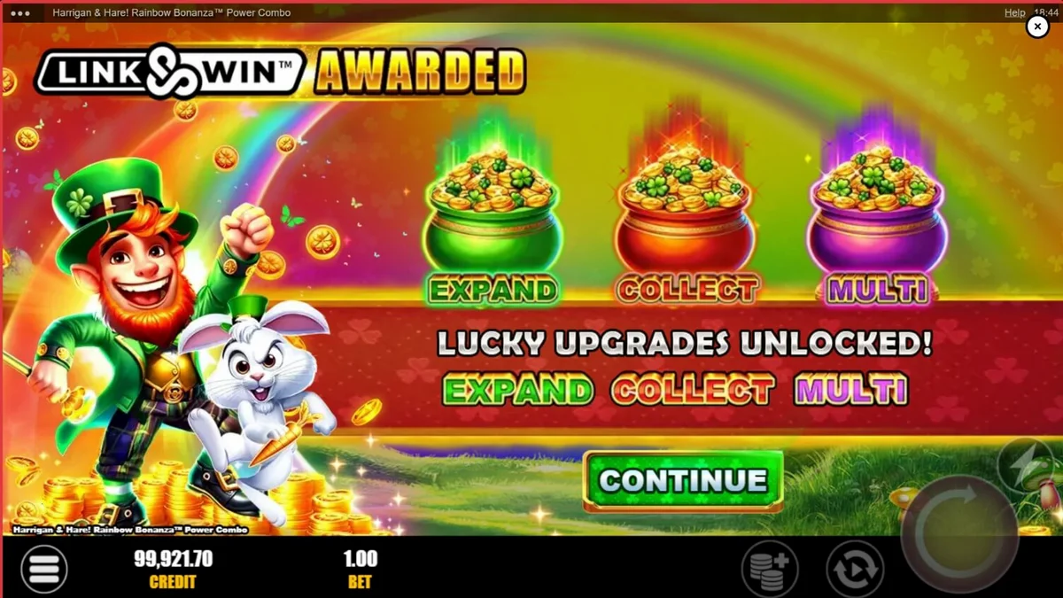 Harrigan & Hare Rainbow Bonanza Power Combo স্লট গেমের রঙিন আইরিশ থিম